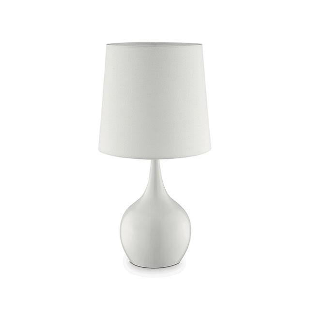 Edie White 23.5"H Glossy White Table Lamp - Furniture Center (NY)