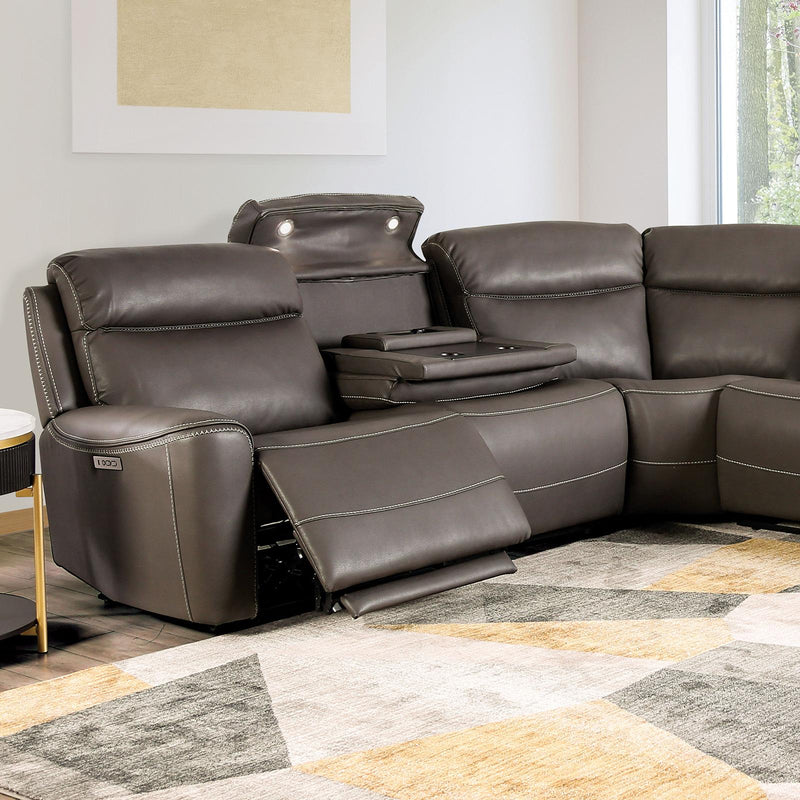 EDMONDUS Power Sectional, Dark Gray - Furniture Center (NY)