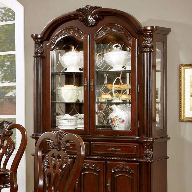 ELANA Brown Cherry Hutch & Buffet, Cherry - Furniture Center (NY)