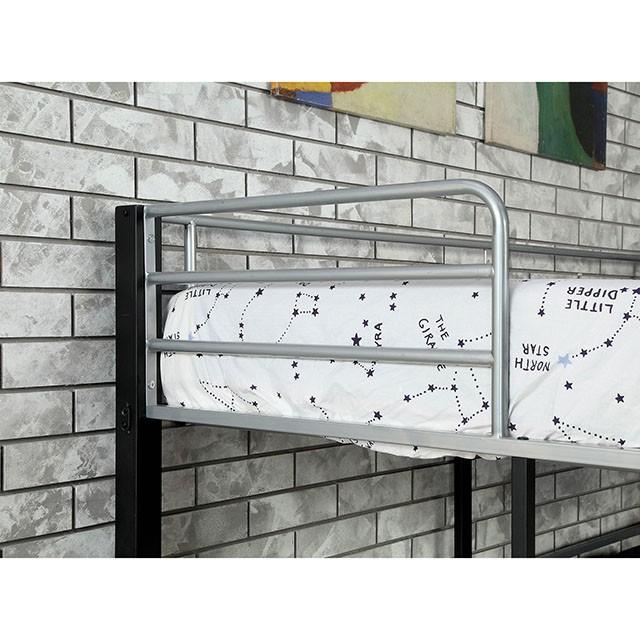 Aubrey Sand Black Twin Triple Decker Bed - Furniture Center (NY)