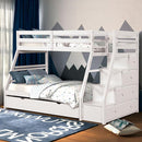 Ellington Twin/Full Bunk Bed White & Espresso - Furniture Center (NY)