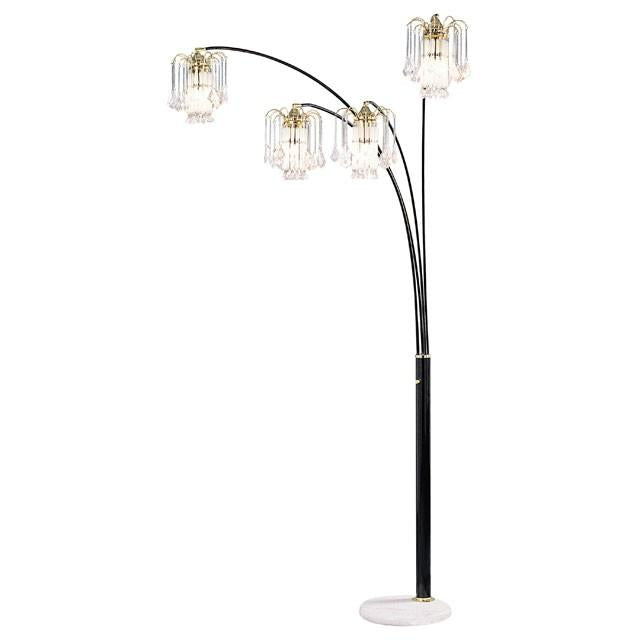 Elouise Black/Gold Arch Lamp - Furniture Center (NY)