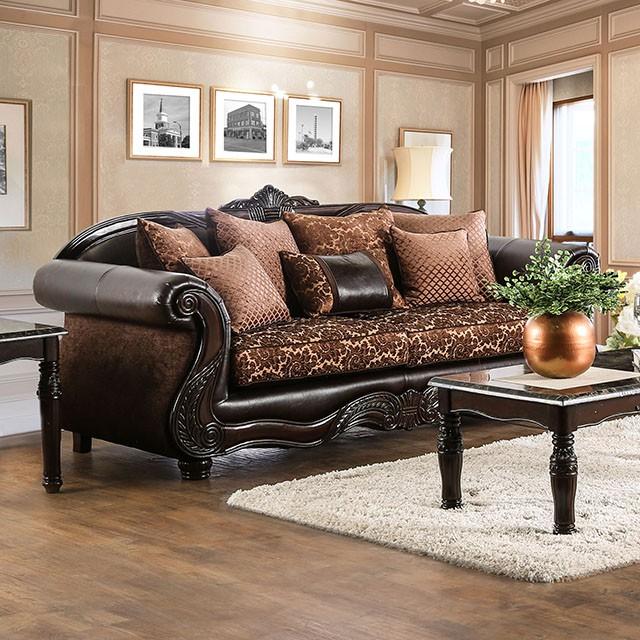 ELPIS Brown/Espresso Sofa - Furniture Center (NY)