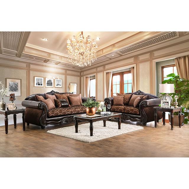 ELPIS Brown/Espresso Love Seat - Furniture Center (NY)