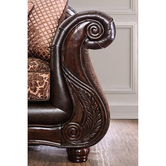 ELPIS Brown/Espresso Love Seat - Furniture Center (NY)