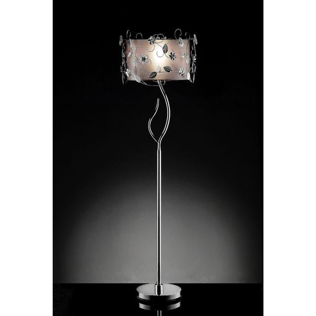Elva Silver/Chrome Floor Lamp, Double Shade - Furniture Center (NY)