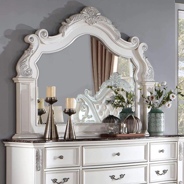 ESPARANZA Mirror, Pearl White - Furniture Center (NY)