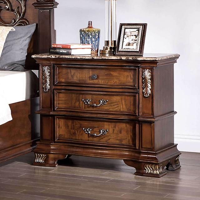 ESPARANZA Night Stand, Brown Cherry - Furniture Center (NY)