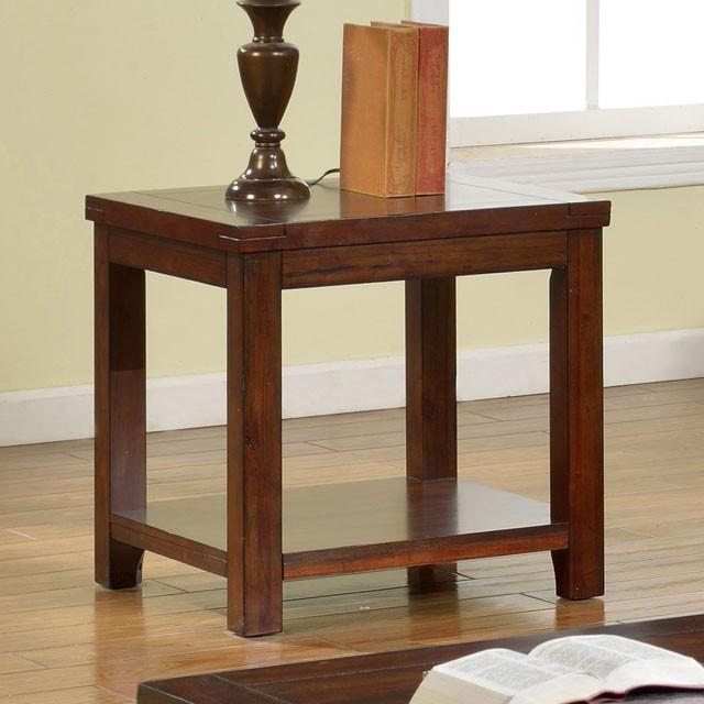 ESTELL Dark Cherry End Table, Cherry - Furniture Center (NY)