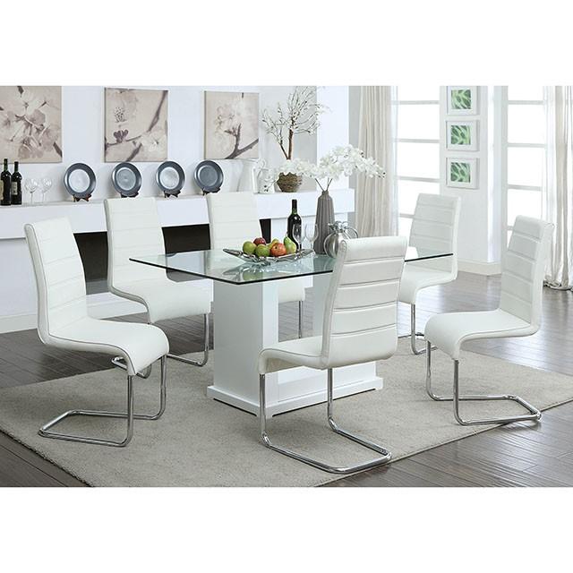 Eva White/Clear Dining Table - Furniture Center (NY)