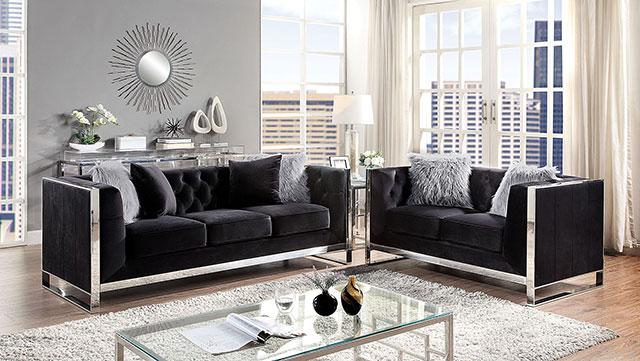 EVADNE Chair w/ Pillow, Black - Furniture Center (NY)
