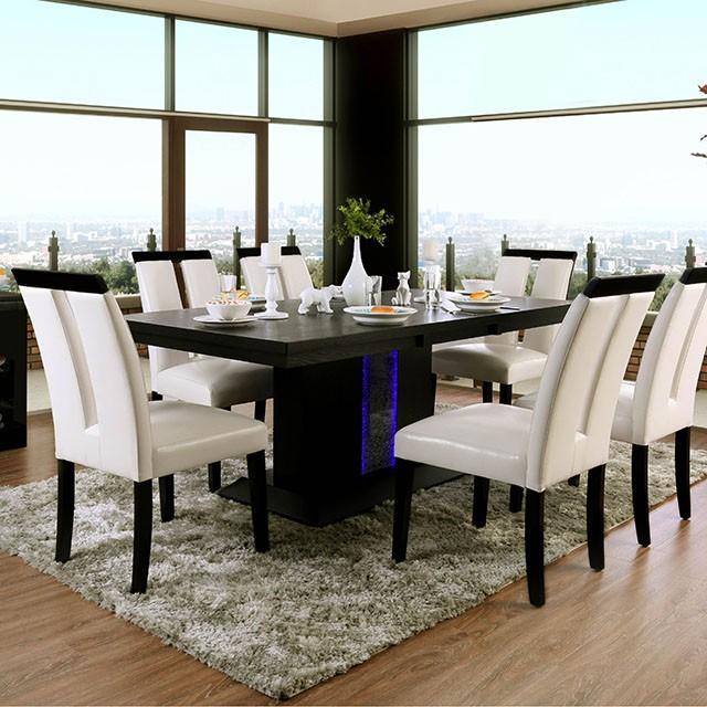 Evangeline Black/Beige Dining Table - Furniture Center (NY)