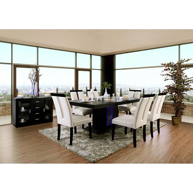 Evangeline Black/Beige Dining Table - Furniture Center (NY)