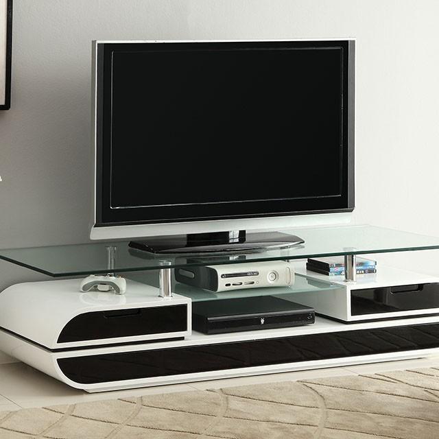 Evos Black/White 63" TV Console - Furniture Center (NY)