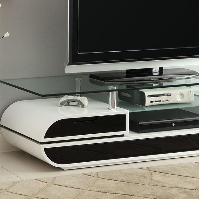Evos Black/White 63" TV Console - Furniture Center (NY)