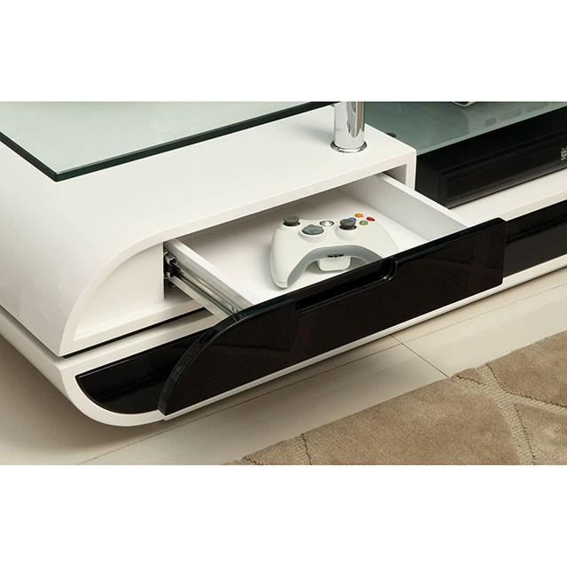Evos Black/White 63" TV Console - Furniture Center (NY)
