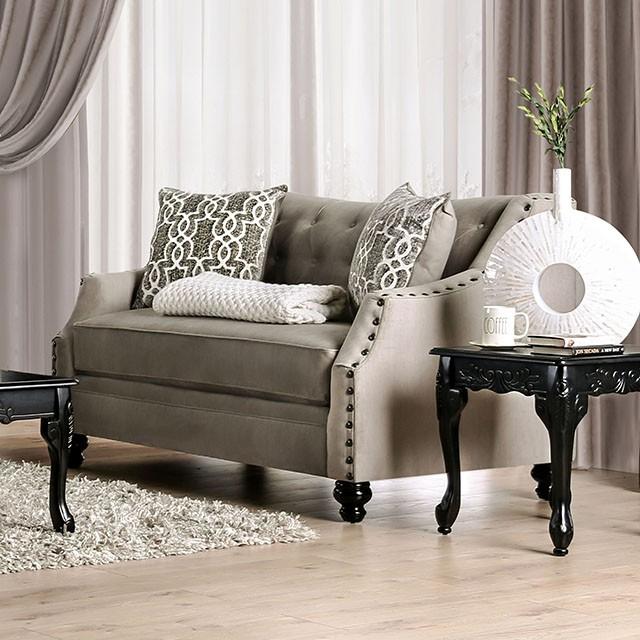 Ezrin Light Brown Love Seat - Furniture Center (NY)