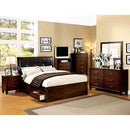 Enrico Full Queen Bed Brown, Black, & Cherry - Furniture Center (NY)