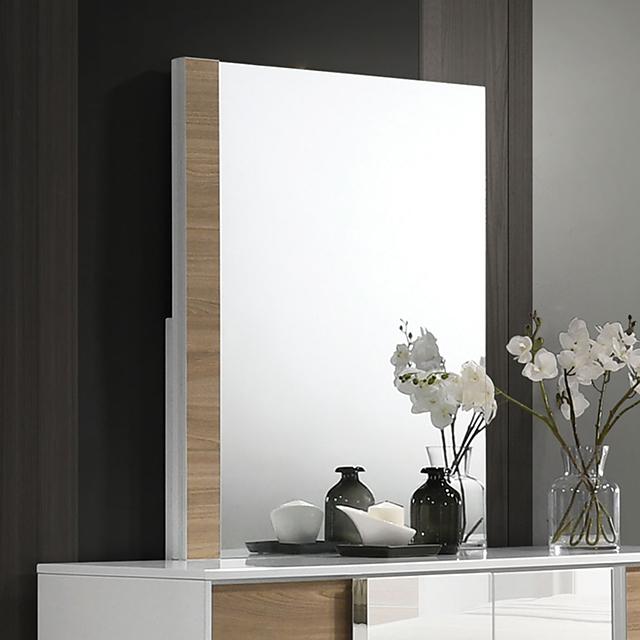ERLANGEN Mirror, White/Natural - Furniture Center (NY)