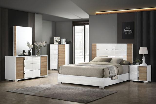 ERLANGEN Mirror, White/Natural - Furniture Center (NY)