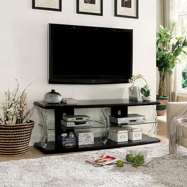 Ernst Black/Clear 60" TV Stand - Furniture Center (NY)