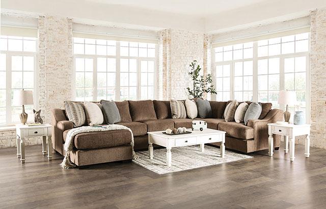 FARRINGDON Sectional, Brown - Furniture Center (NY)
