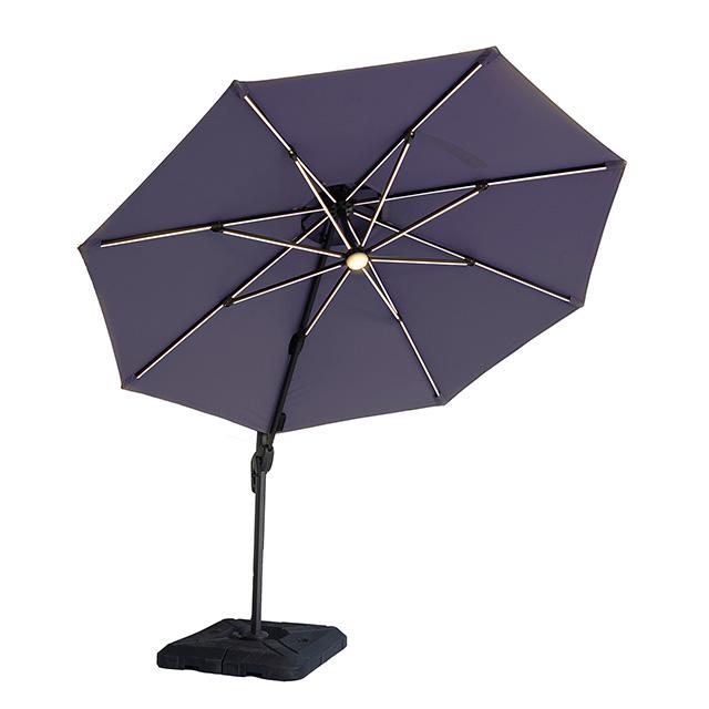 Fera 10 Ft Round Umbrella w/ LED Bulb + 37" Large Base - Furniture Center (NY)