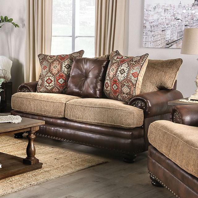 Fletcher Brown/Tan Love Seat - Furniture Center (NY)