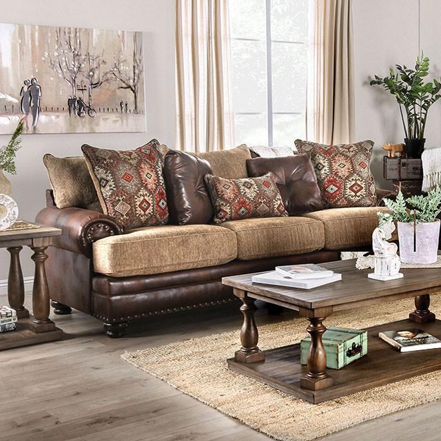 Fletcher Brown/Tan Sofa - Furniture Center (NY)