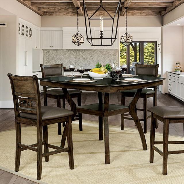 Flick Rustic Oak Counter Ht. Table - Furniture Center (NY)