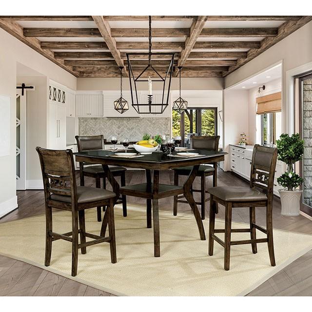 Flick Rustic Oak Counter Ht. Table - Furniture Center (NY)