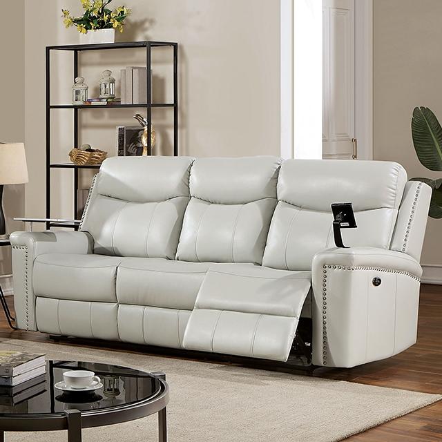 FLORINE Power Sofa, Light Gray - Furniture Center (NY)