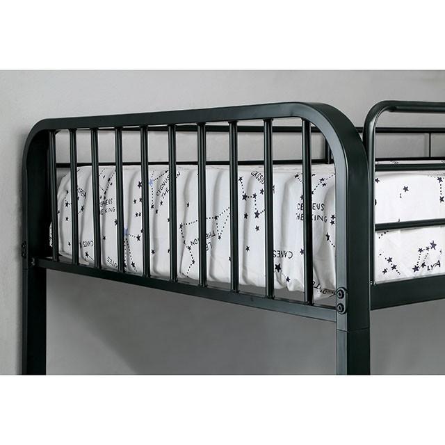 CLEMENT Black Metal Twin/Twin Bunk Bed - Furniture Center (NY)