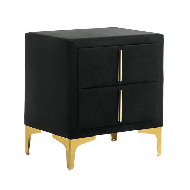 FLORIZEL Night Stand, Black - Furniture Center (NY)