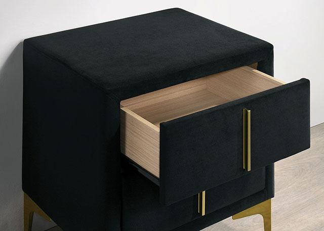 FLORIZEL Night Stand, Black - Furniture Center (NY)