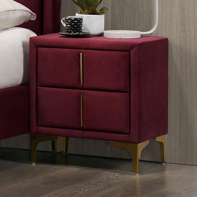 FLORIZEL Night Stand, Red - Furniture Center (NY)