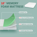 Forsythia 10" Full Green Tea Gel Memory Foam