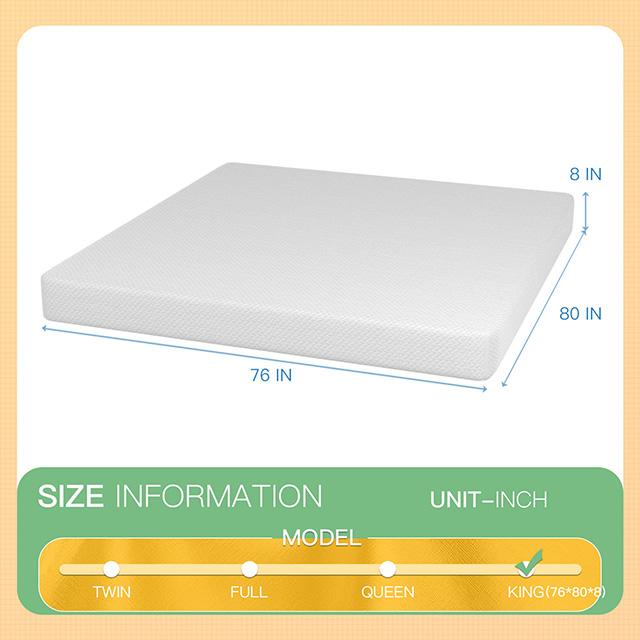 Forsythia 8" E.King Green Tea Gel Memory Foam - Furniture Center (NY)