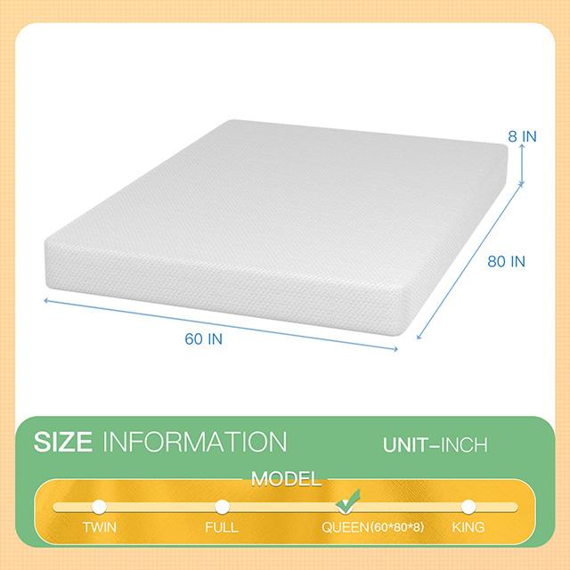 Forsythia 8" Queen Green Tea Gel Memory Foam - Furniture Center (NY)