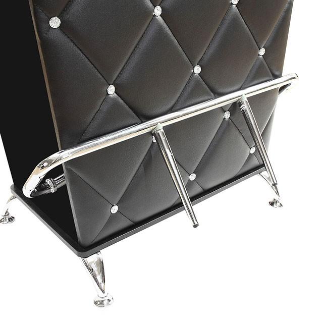 Fuero Black/Chrome Bar Table (K/D) - Furniture Center (NY)