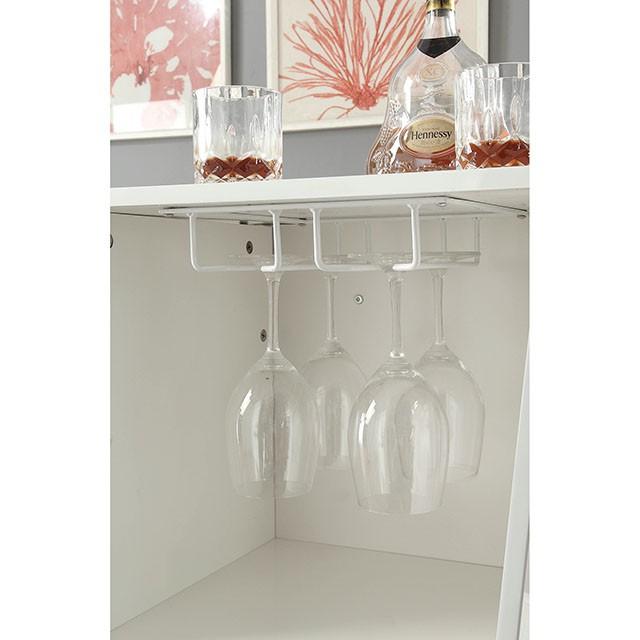 Fuero White/Chrome Bar Table (K/D) - Furniture Center (NY)