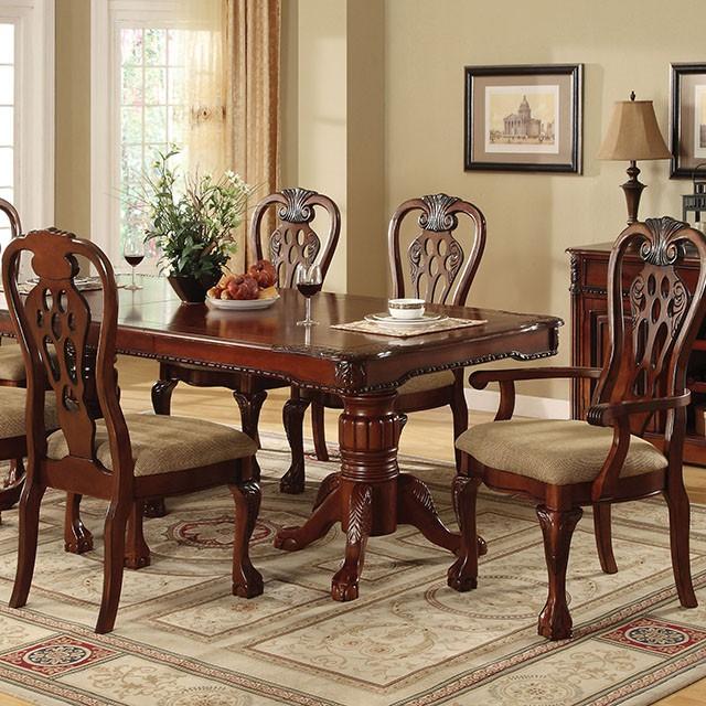 GEORGETOWN Antique Cherry Dining Table w/ Double Pedestals - Furniture Center (NY)