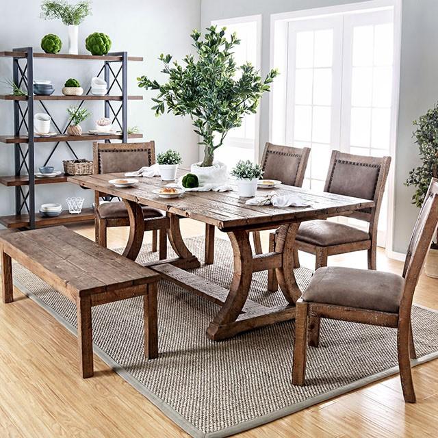 GIANNA Rustic Oak 77" Dining Table - Furniture Center (NY)