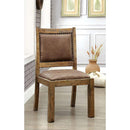 GIANNA Rustic Pine/Brown Side Chair (2/CTN) - Furniture Center (NY)