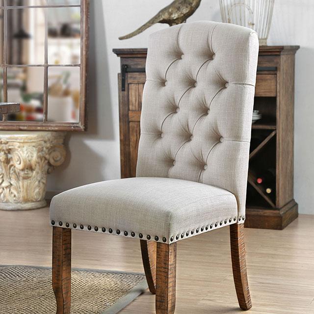 Gianna Rustic Pine/Ivory Side Chair (2/CTN) - Furniture Center (NY)