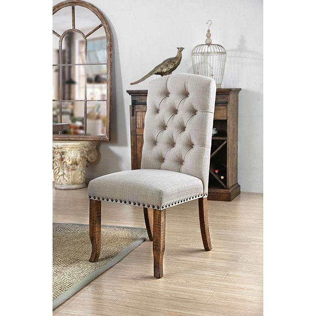 Gianna Rustic Pine/Ivory Side Chair (2/CTN) - Furniture Center (NY)