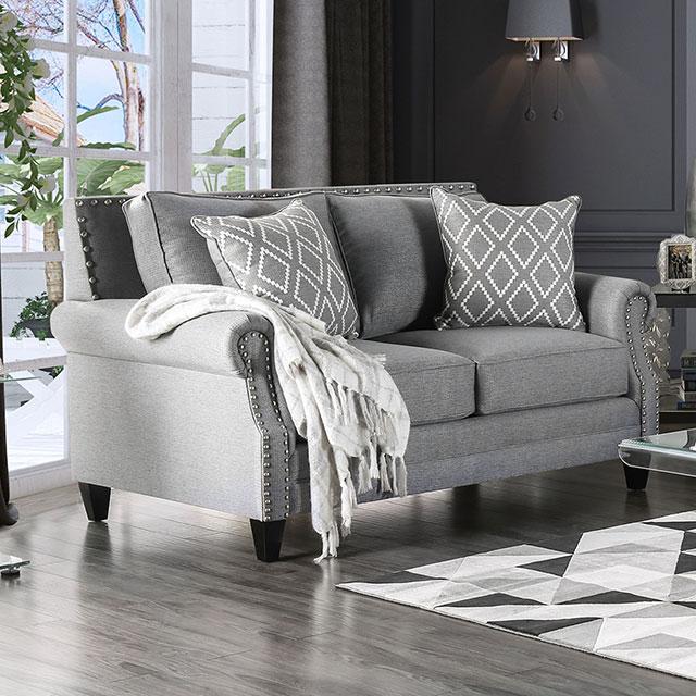 Giovanni Gray Love Seat - Furniture Center (NY)