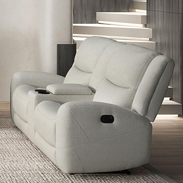 Giraldus Manual Recliner Loveseat w/ Console - Furniture Center (NY)