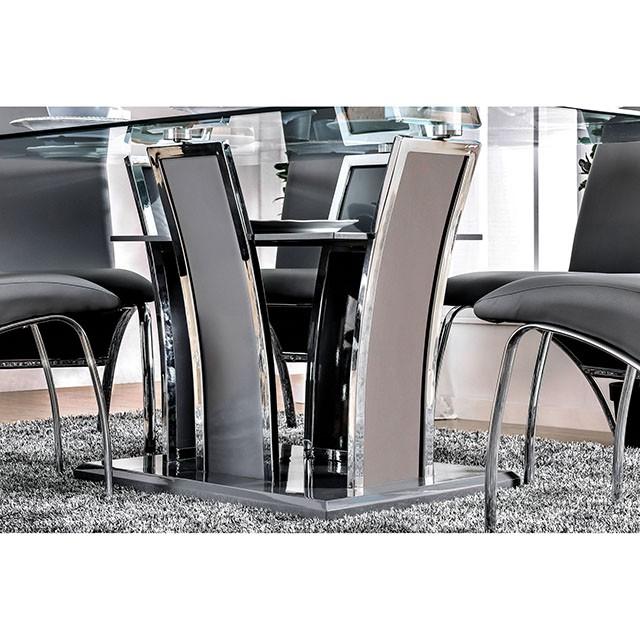 Glenview I Gray/Chrome Dining Table - Furniture Center (NY)