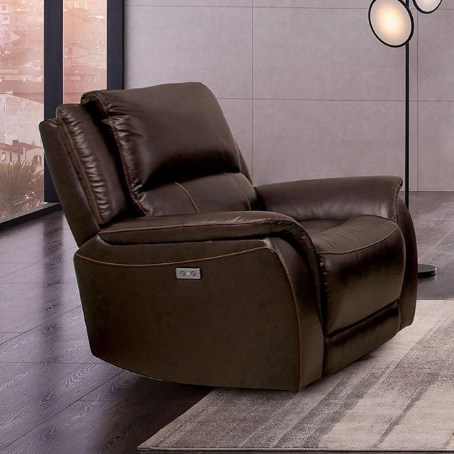 GORGIUS Power Recliner, Espresso - Furniture Center (NY)